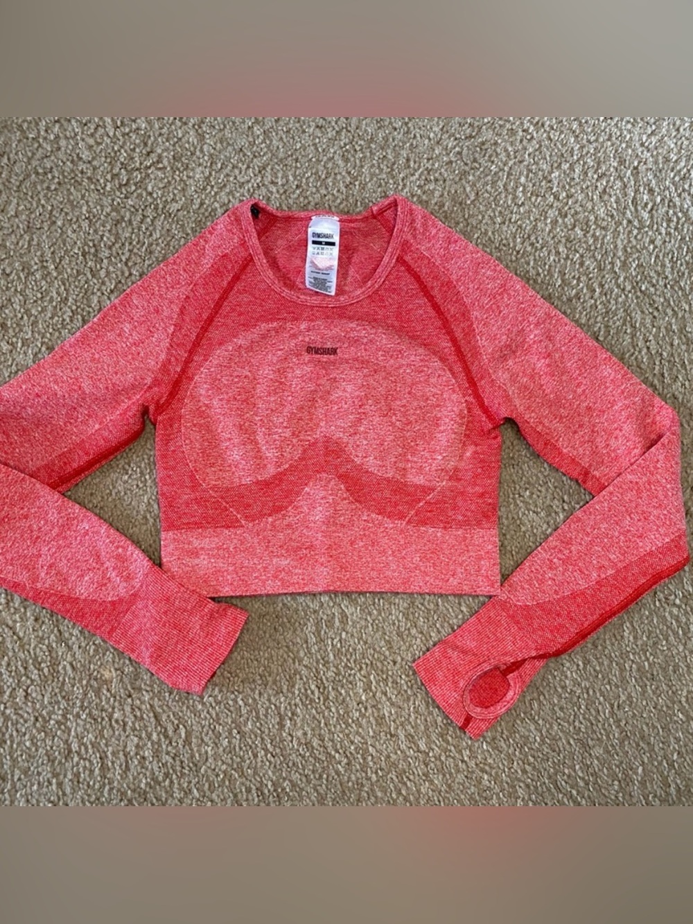 Gymshark Marl Red Flex Crop Top